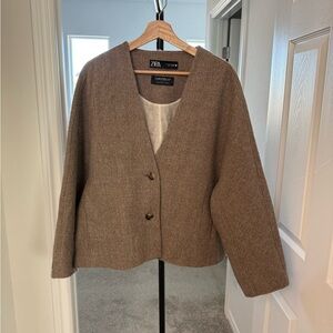 Zara Tan 100% Wool Jacket